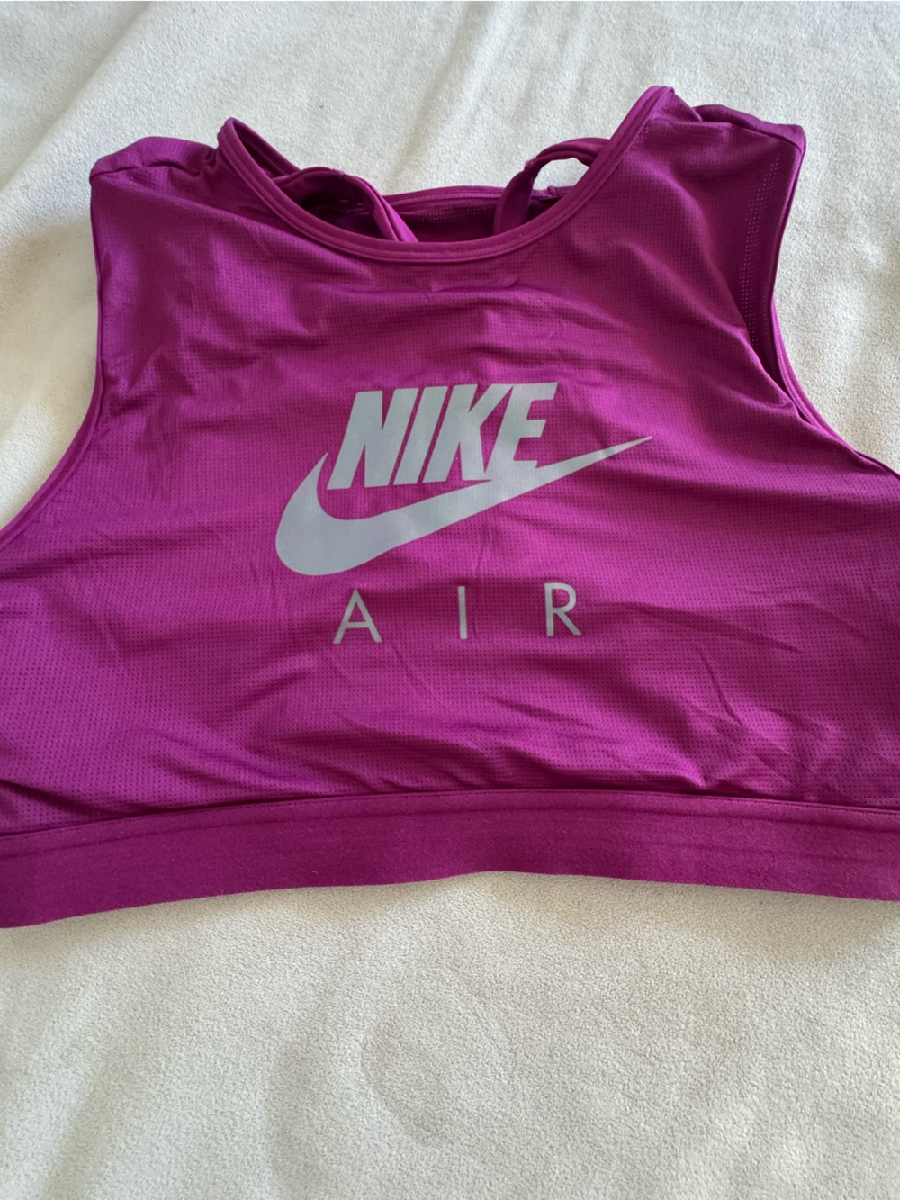 Nike Women's Athletic Crop Top - Magenta with Silver Logo